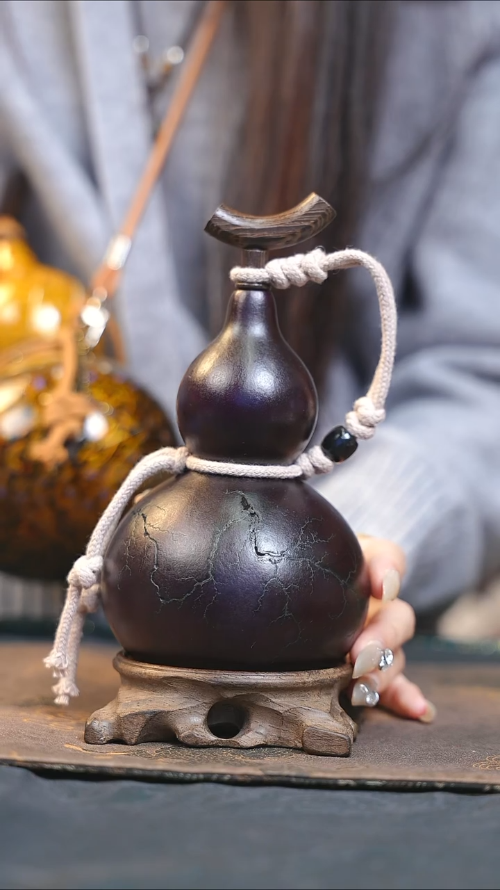 【闪购商品】XM092大漆酒葫芦不包手串及旋转底座