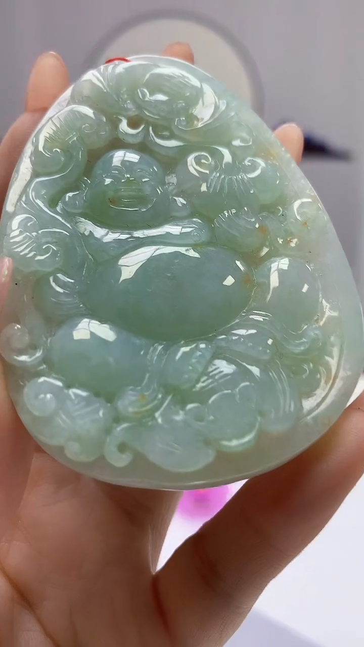 【闪购商品】定制翡翠未镶嵌4852DD-毛货挂件佛33