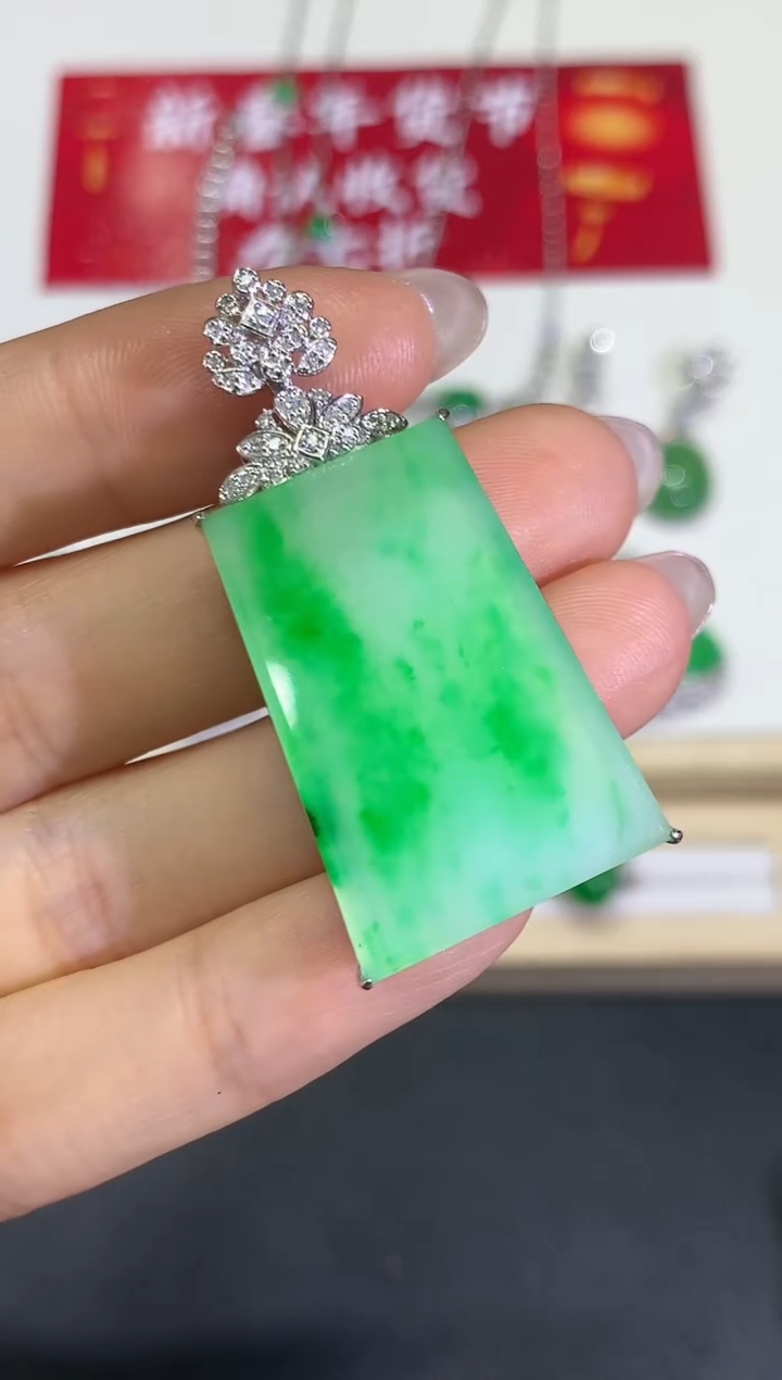 【闪购商品】翡翠颈饰18K金镶嵌团购31