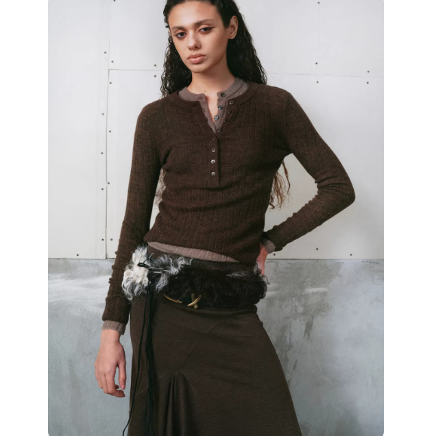 【LOCAT】LUCENCY  亨利领针织打底毛衣  LCCAW24CCKN01