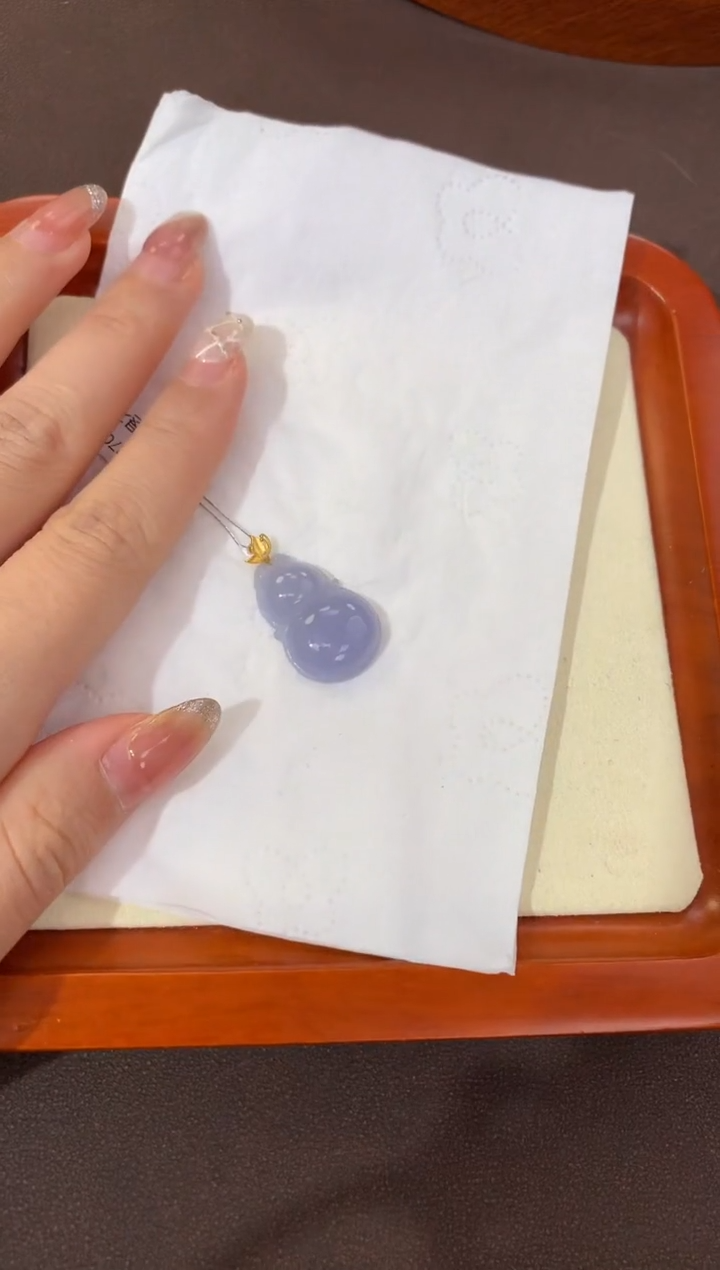 【闪购商品】翡翠颈饰18K金镶嵌天然缅甸a货翡翠