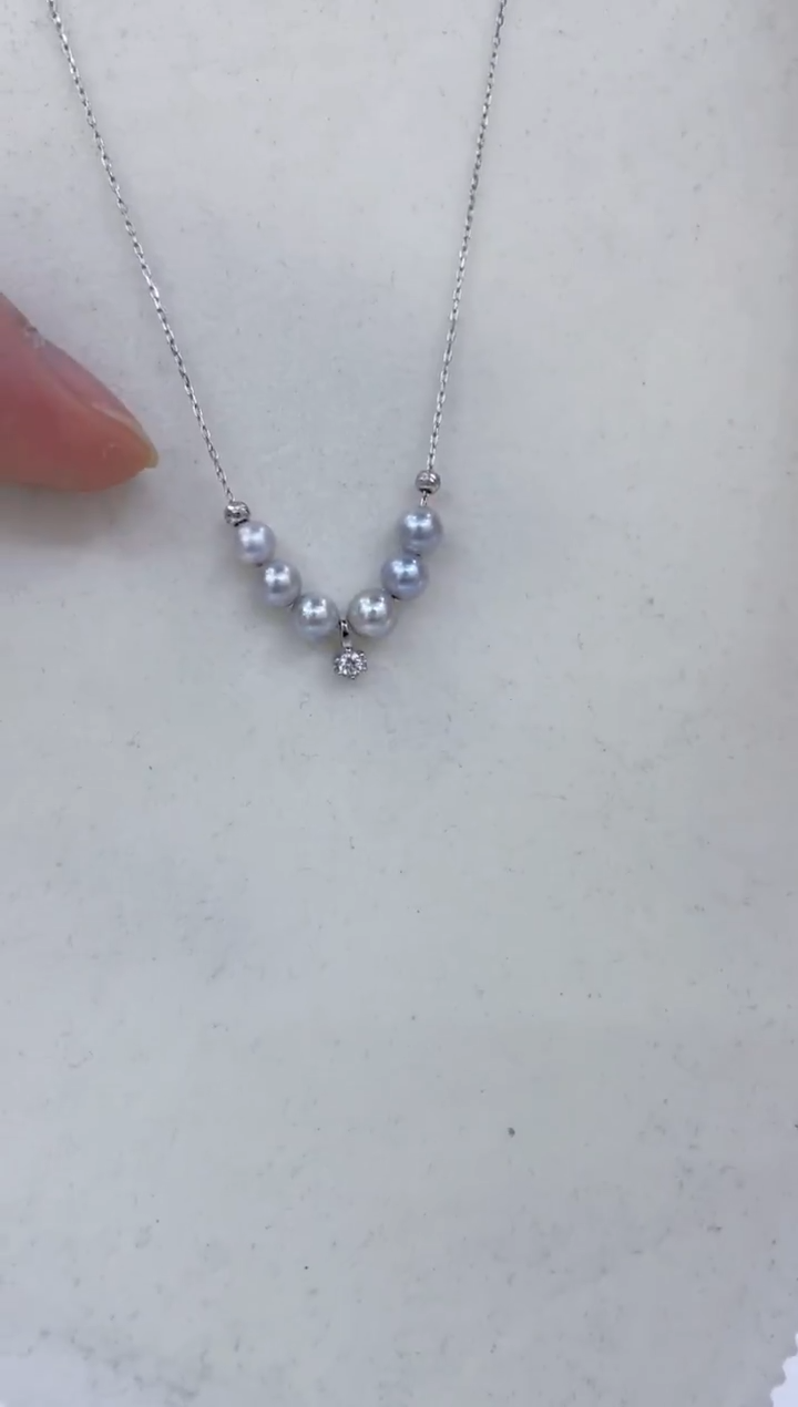 颈饰银S925镶嵌海水珍珠  