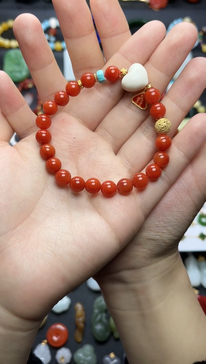 未镶嵌手串南红玛瑙爱心手串06