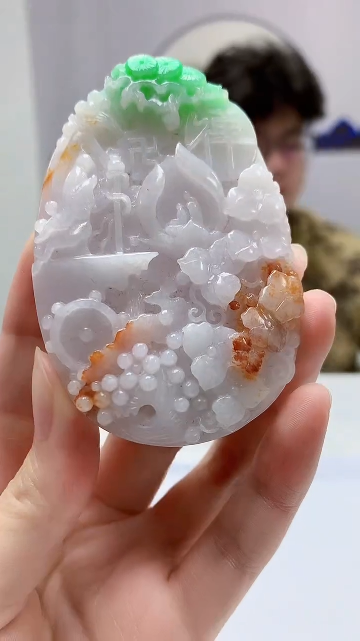 【闪购商品】定制翡翠未镶嵌4688zm-毛货挂件赠珠链146