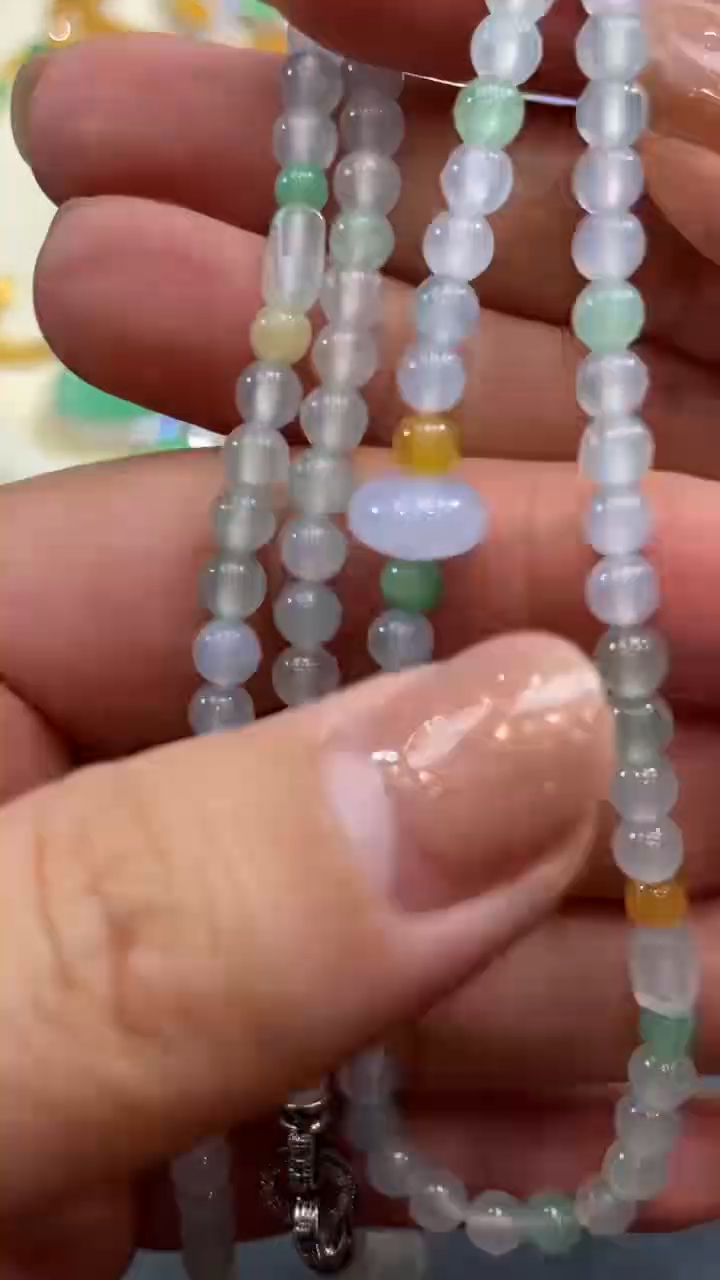 项链未镶嵌翡翠17长珠串