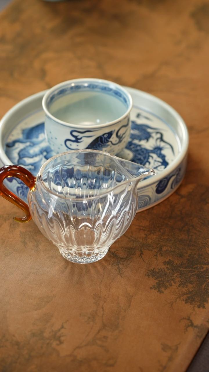 【闪购商品】青花鱼化龙单杯+茶盘