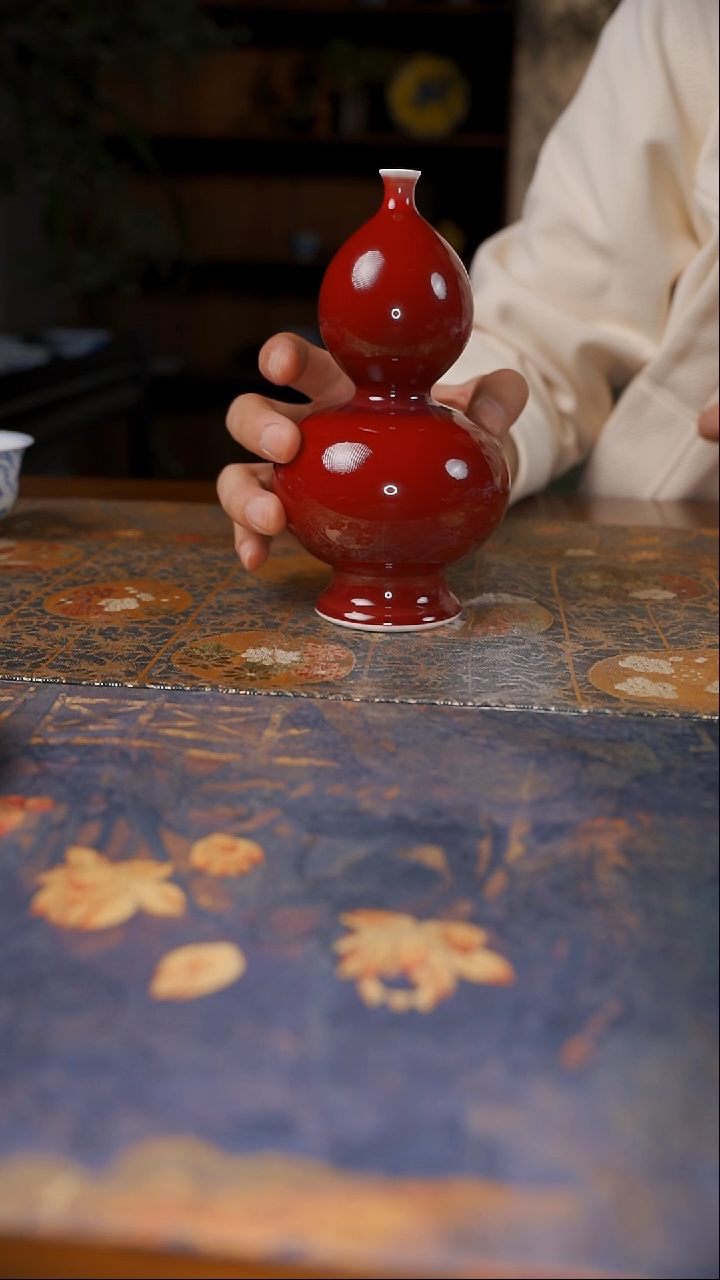 【闪购商品】杯郎红葫芦花瓶 窑哥说器