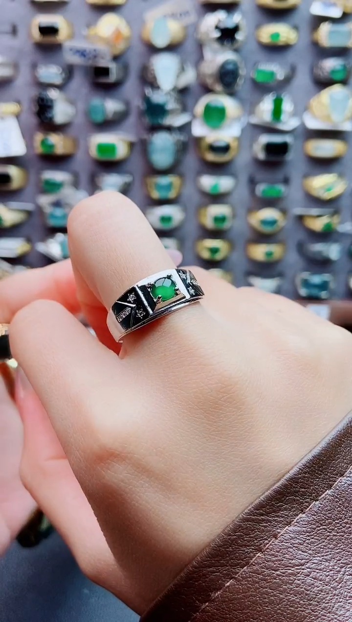 未镶嵌戒指翡翠天然翡翠男戒