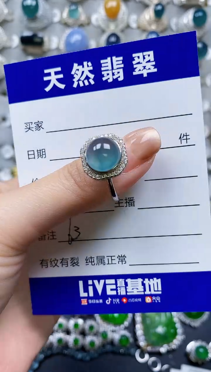 【闪购商品】翡翠戒指银S925镶嵌0063