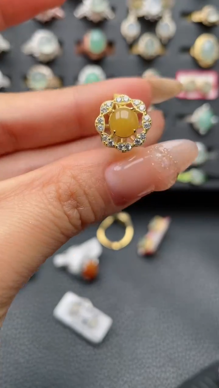 【闪购商品】翡翠戒指银S925镶嵌2222222222  12
