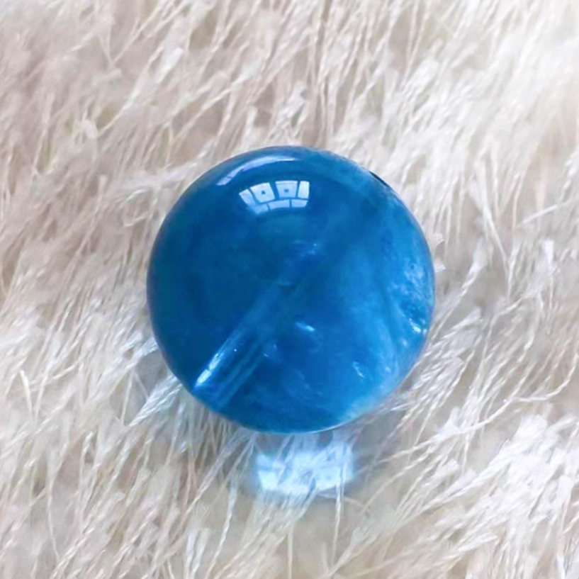 爆闪海蓝宝单珠DIY未打孔项链耳坠单珠蓝色气质时尚百搭复古工艺