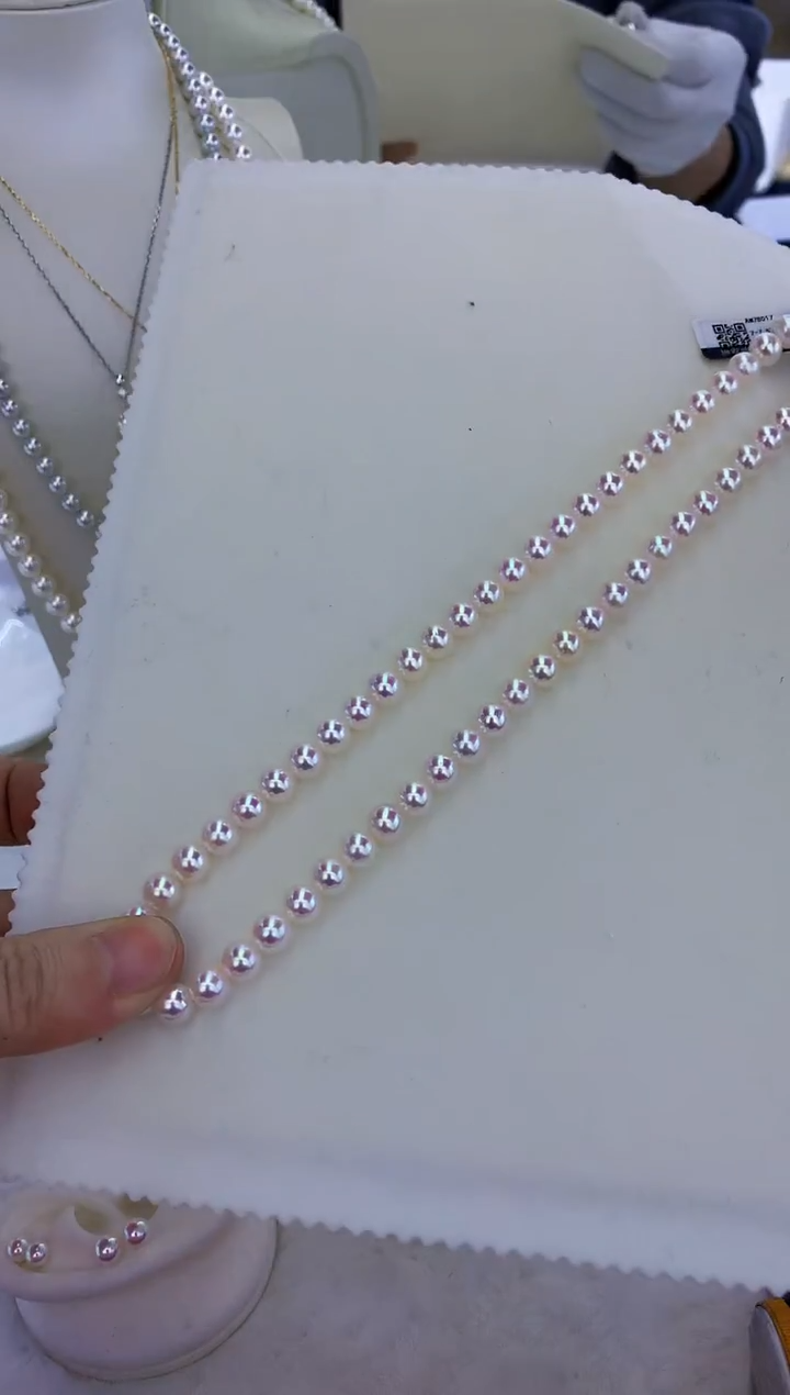 【闪购商品】海水akoya珍珠5-5.5rose满珠项链带真科研大证