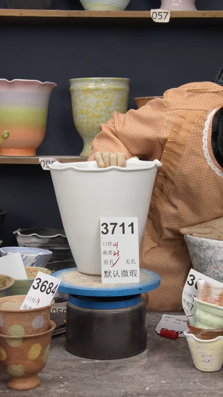 景德镇陶园花盆【微瑕】3711