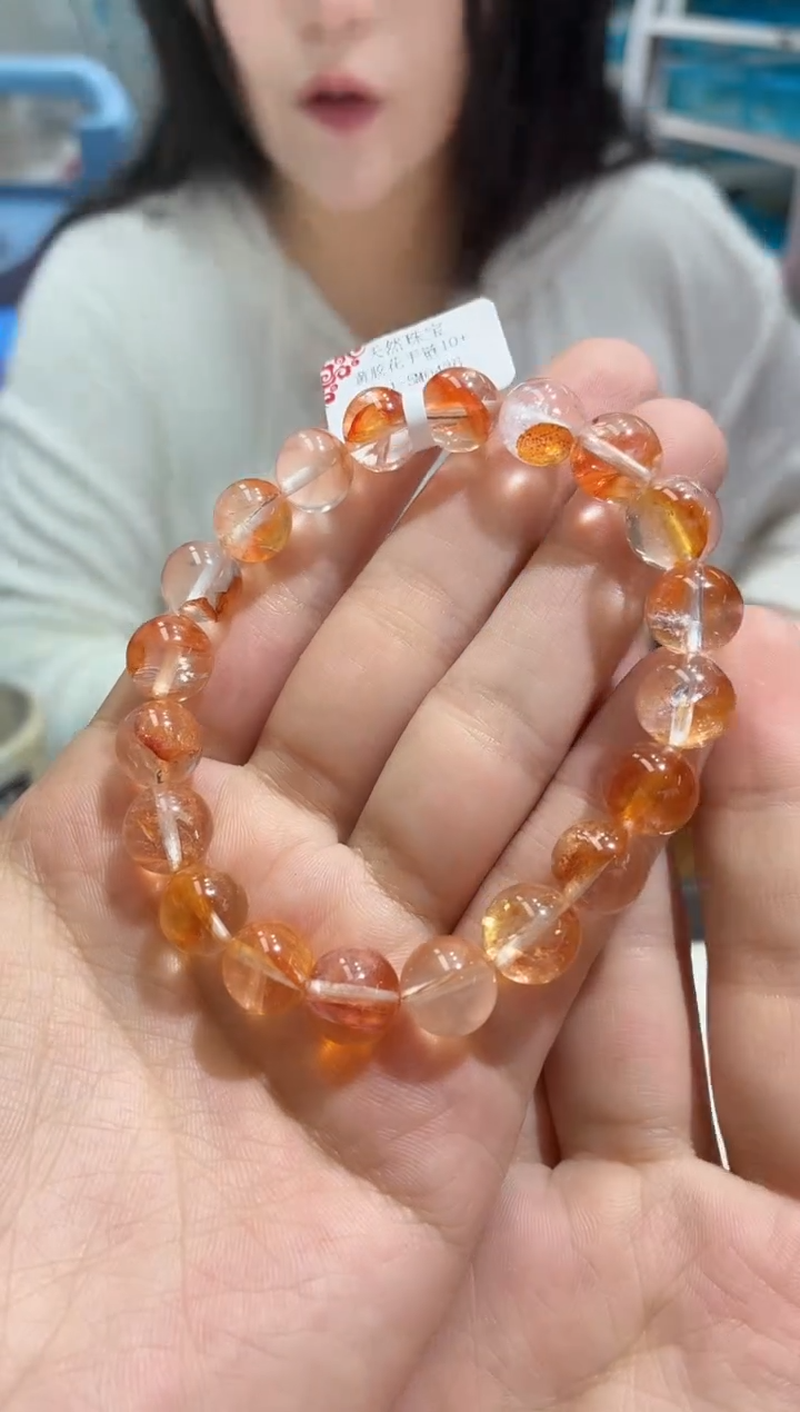 手串未镶嵌水晶XL2047黄胶花手链10+多样性发一