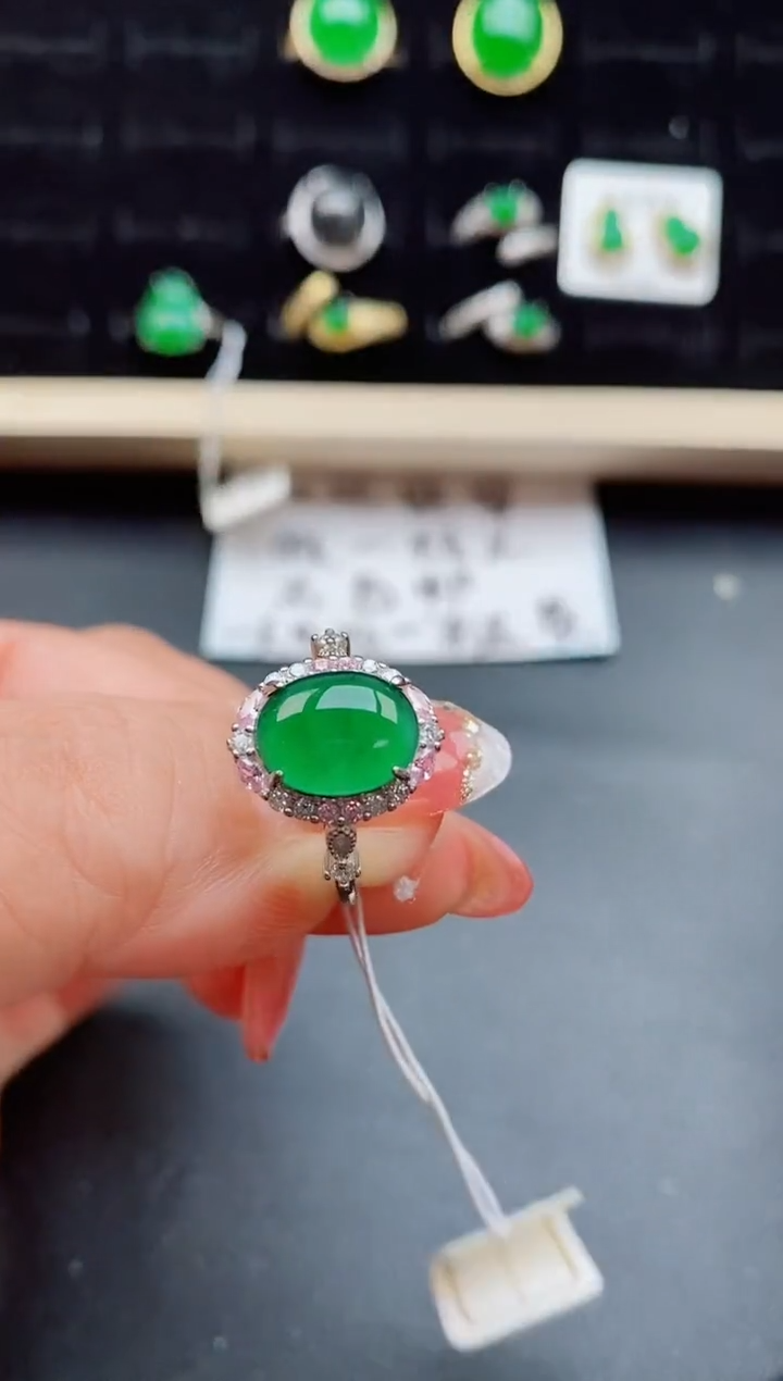 【闪购商品】翡翠戒指银S925镶嵌50880