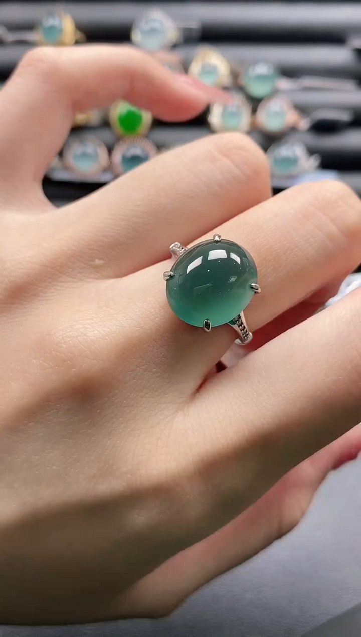 【闪购商品】翡翠戒指银S925镶嵌1111