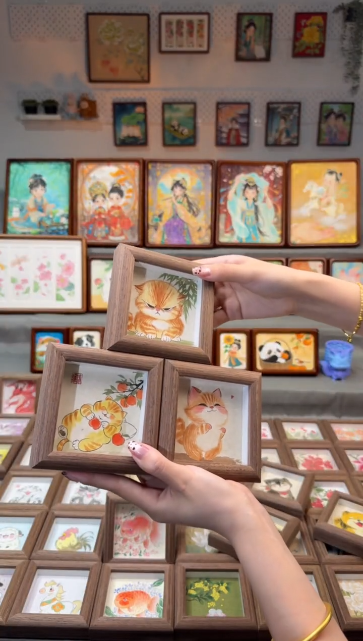 国画三只猫咪 手绘国画11