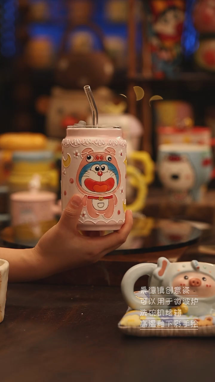 陶瓷景德镇可爱陶瓷釉下彩绘设计师款