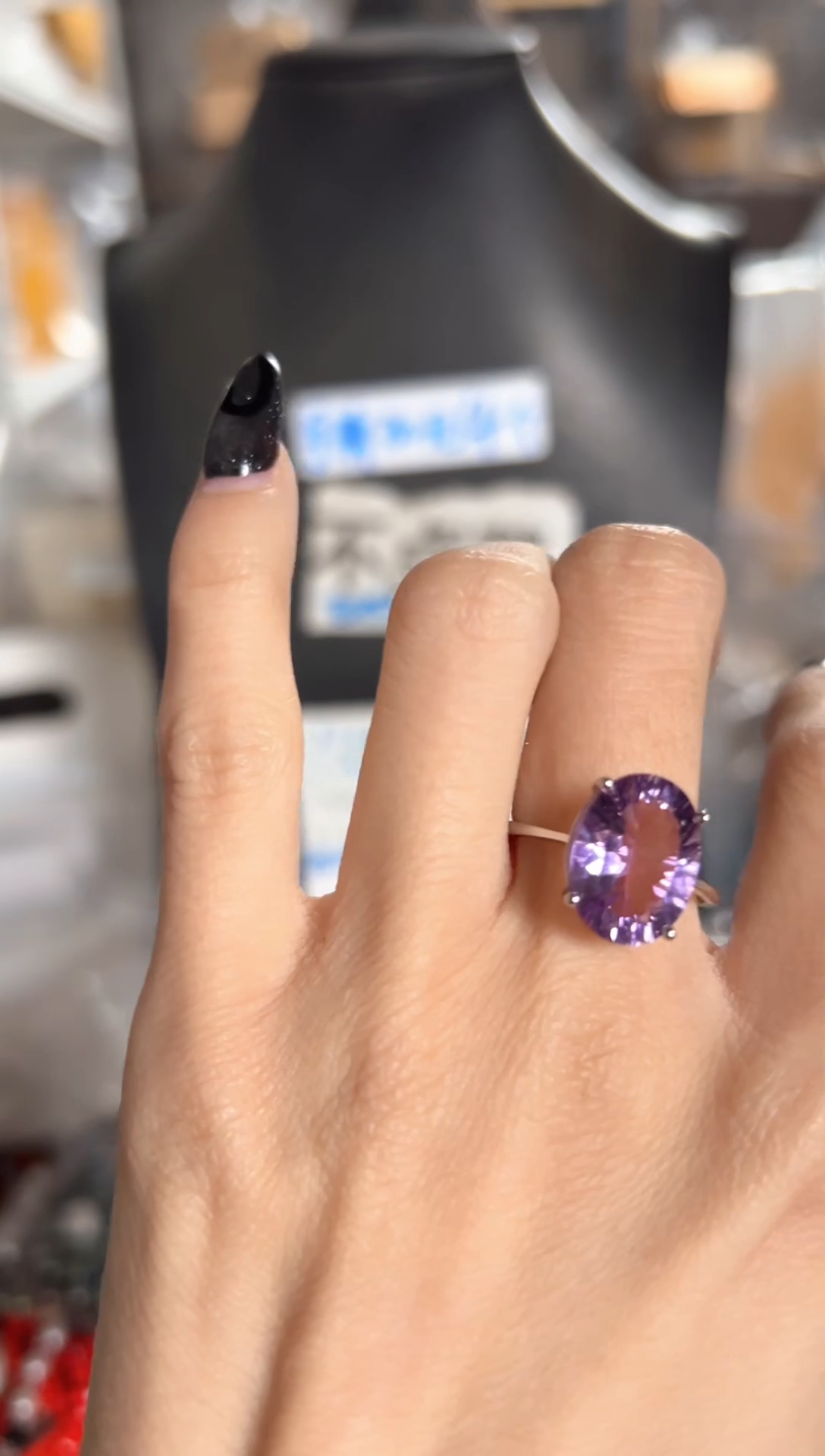 银S925镶嵌戒指紫晶FA戒指一个