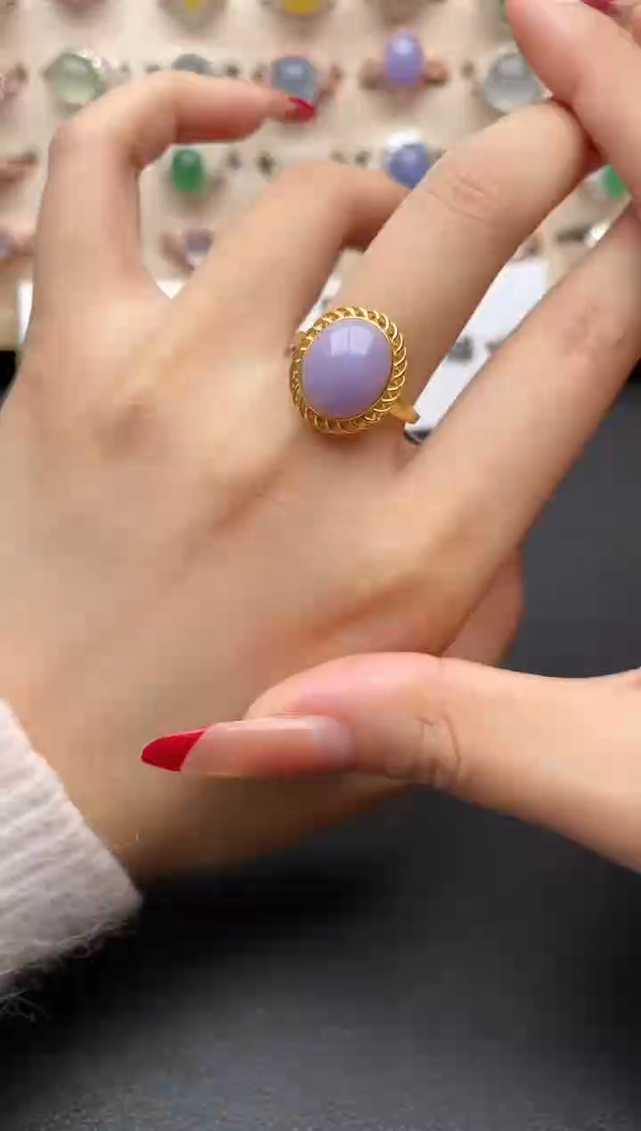 【闪购商品】翡翠戒指银S925镶嵌一物一证一礼盒