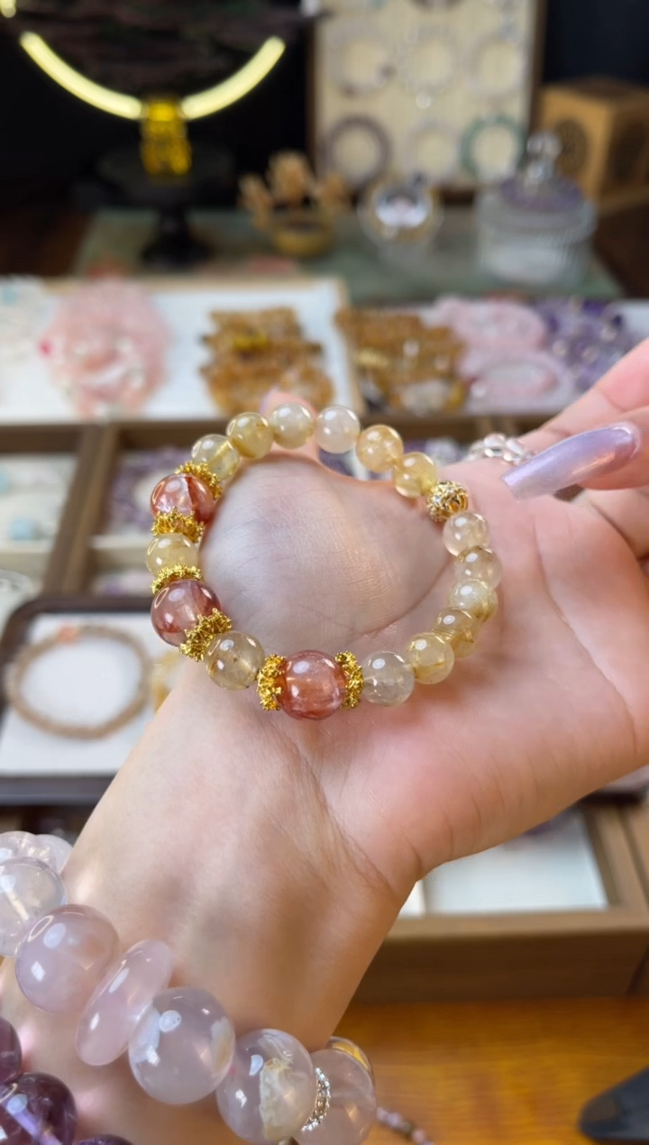 【闪购商品】手串合金水晶金发晶