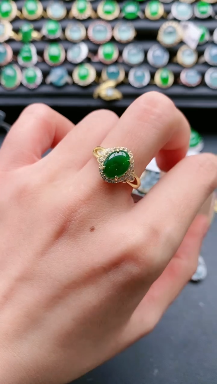 【闪购商品】翡翠戒指银S925镶嵌1111111