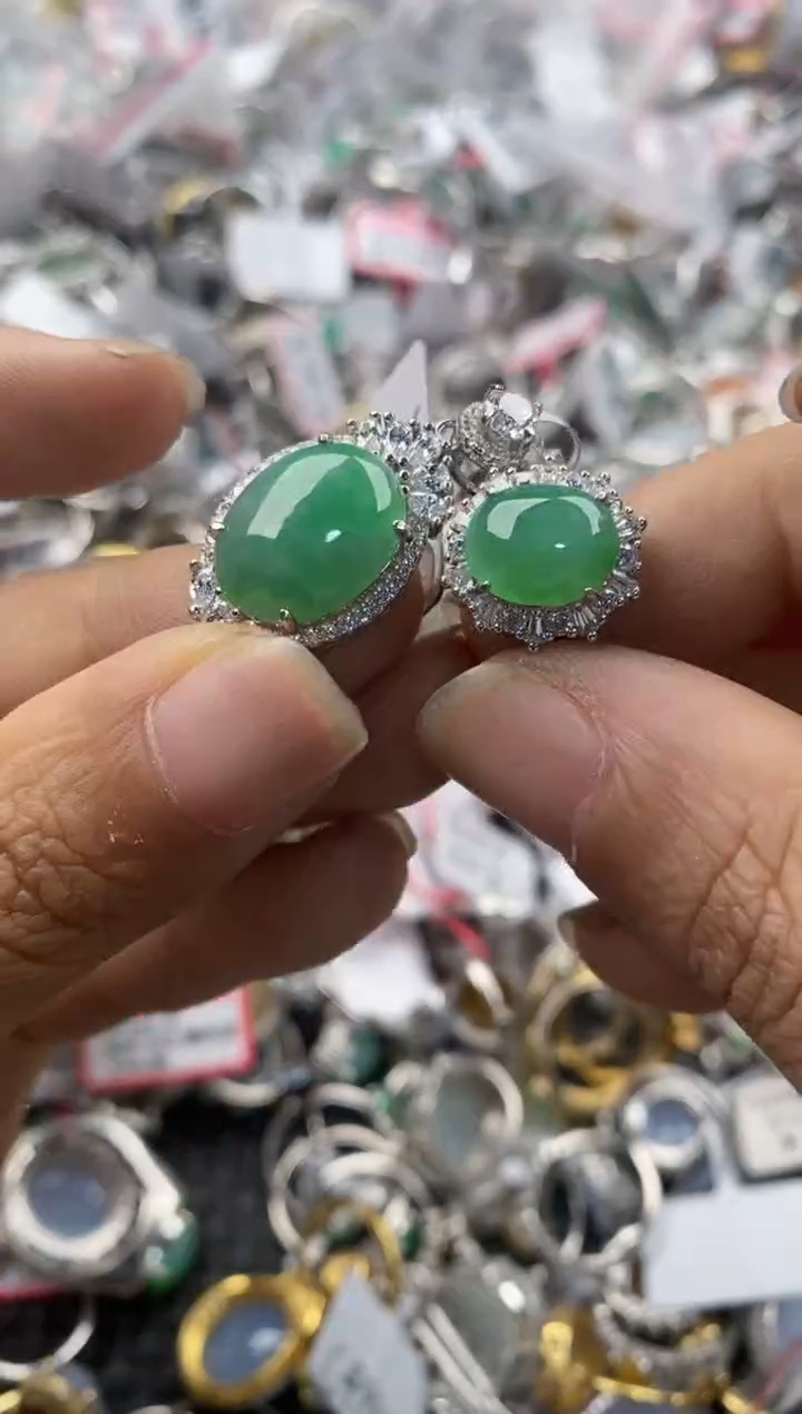 银S925镶嵌戒指翡翠777                3