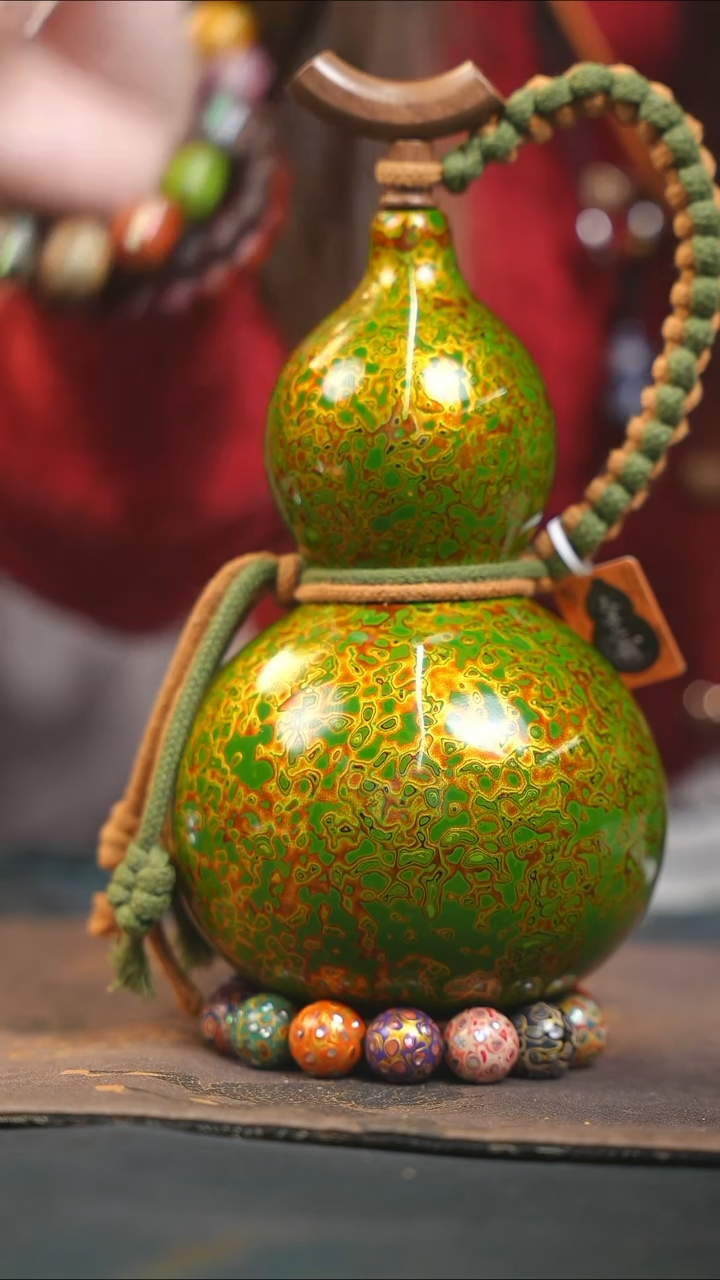 【闪购商品】WJ241漆艺酒葫芦不包手串及旋转底座