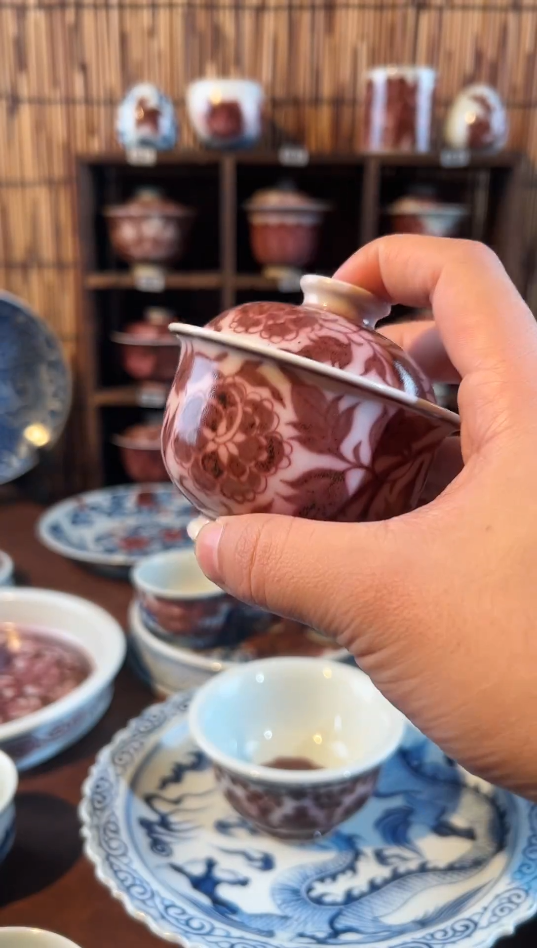 【闪购商品】天禄言瓷花卉布袋盖碗