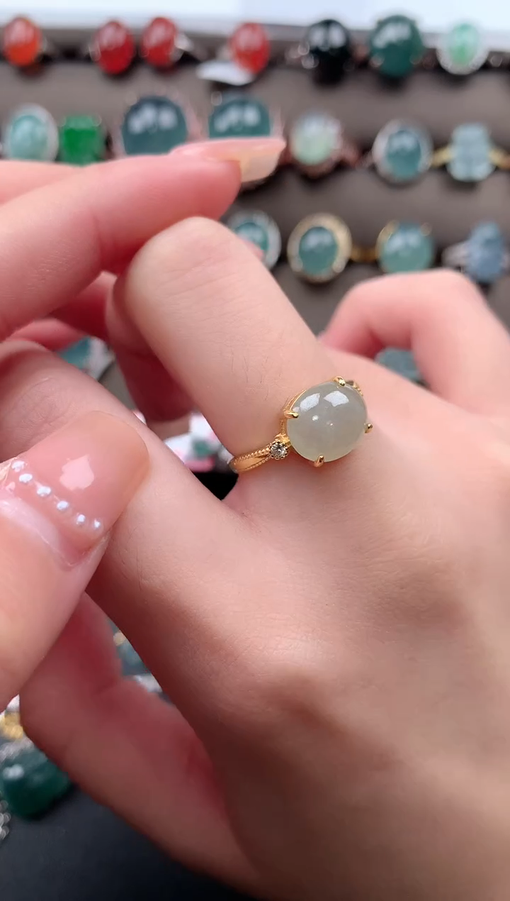 【闪购商品】翡翠戒指银S925镶嵌51241