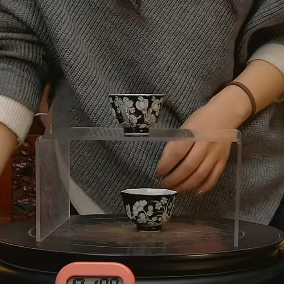 清  蝶恋花乌金釉【对】