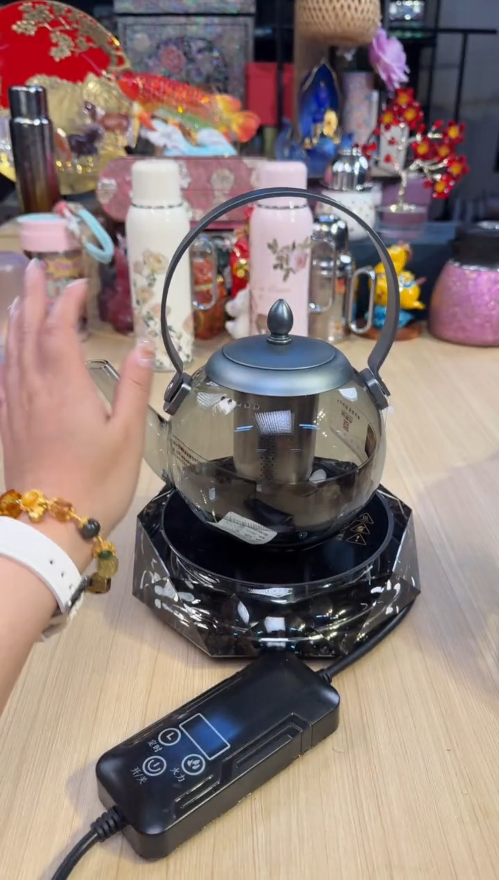 76品德坊提梁壶（烟灰）+水晶电陶炉+可乐杯