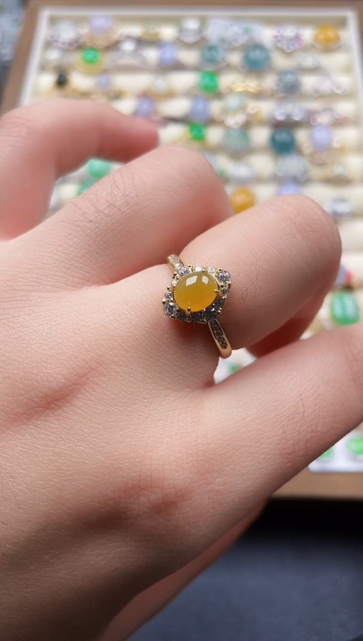 银S925镶嵌戒指翡翠103