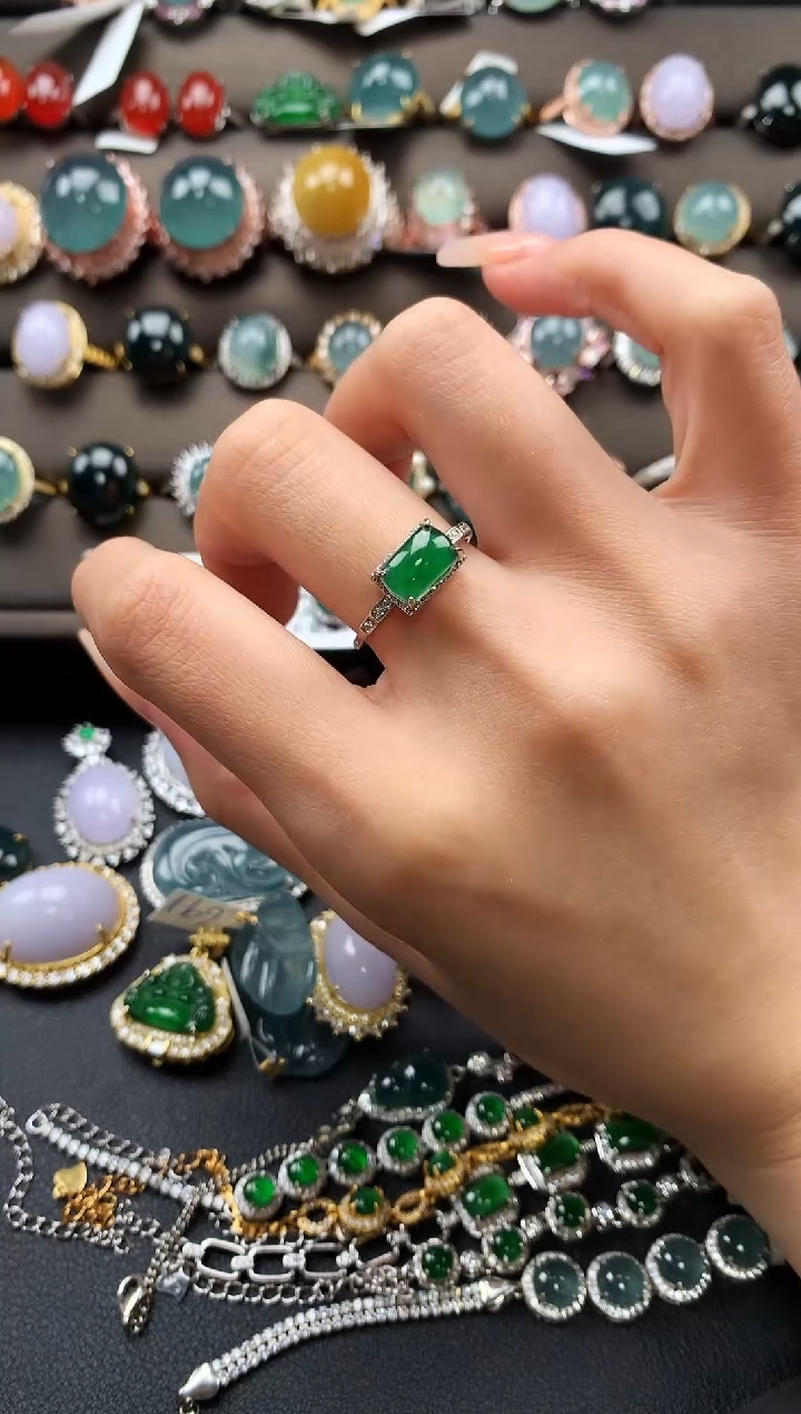 【闪购商品】翡翠戒指银S925镶嵌4523234