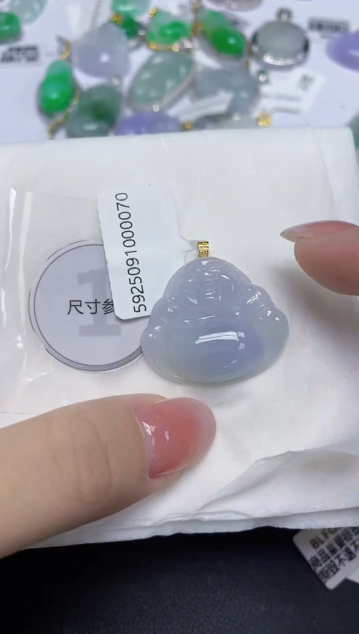 颈饰18K金镶嵌翡翠天然缅甸翡翠A货百元以上9元证书费自理