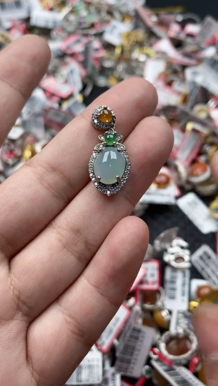 【闪购商品】翡翠戒指银S925镶嵌3333---6