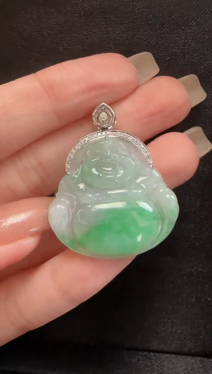 【闪购商品】翡翠颈饰18K金镶嵌119玉佛一个