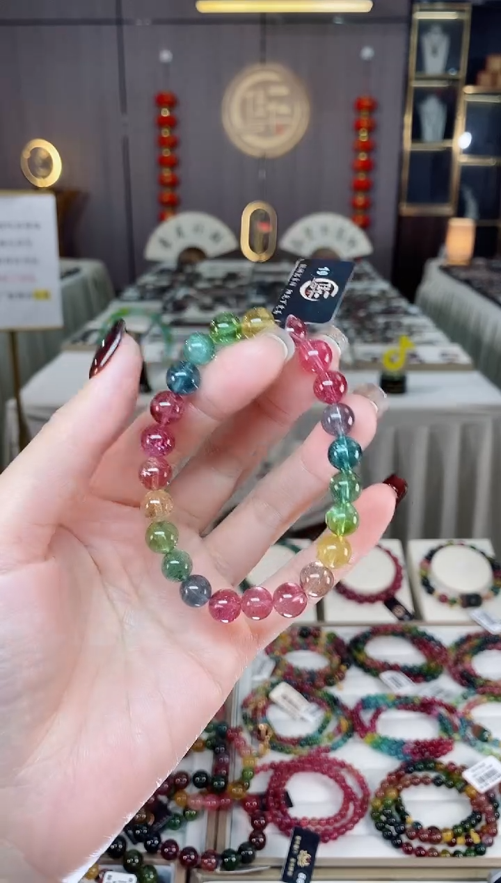 未镶嵌收藏级老矿色标净体单圈手串8mm+碧玺dan一物一证