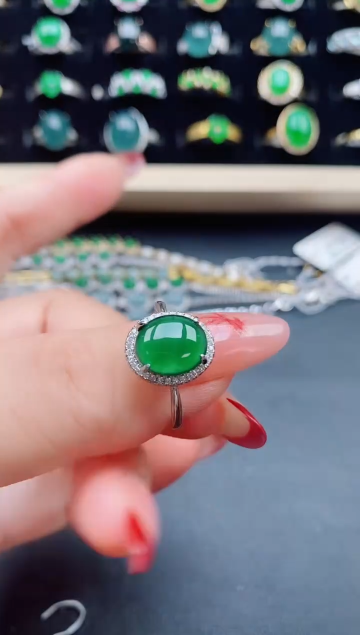【闪购商品】翡翠戒指银S925镶嵌5080550