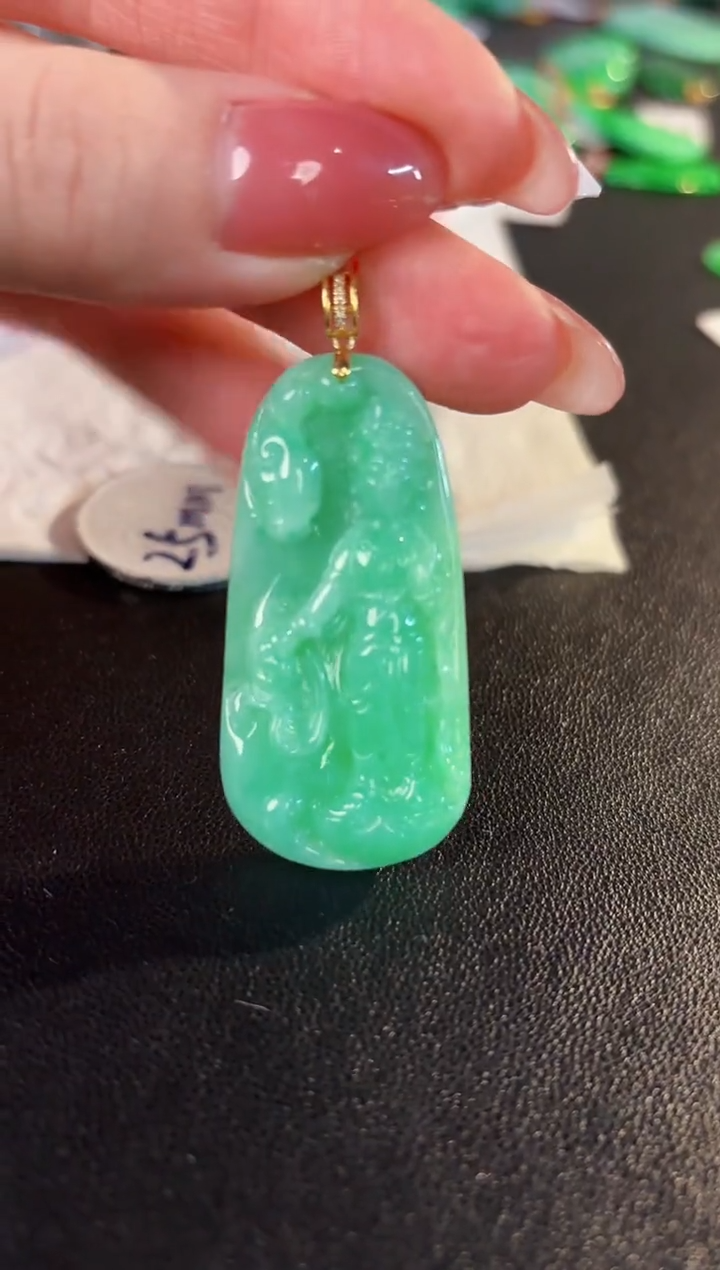 【闪购商品】翡翠颈饰18K金镶嵌缅料A货/支持复检/一件