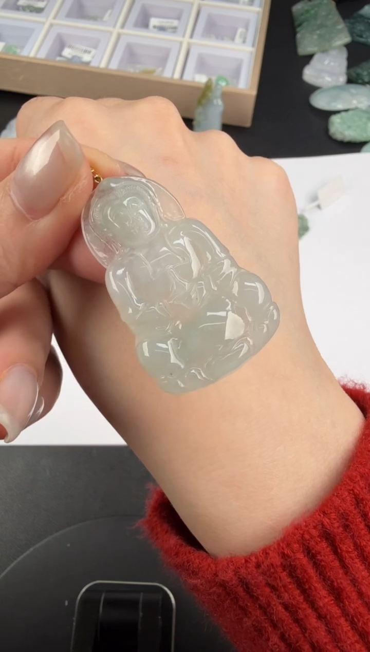 吊坠(不含链)18K金镶嵌翡翠翡翠饰品-116