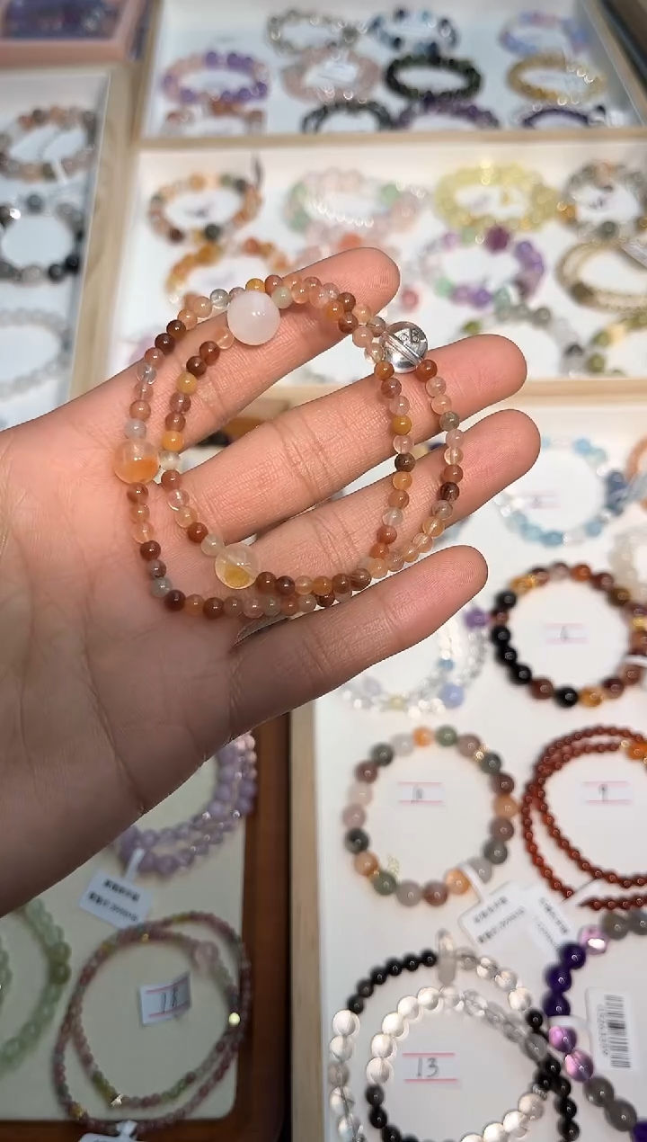 【闪购商品】水晶手链未镶嵌兔毛双圈