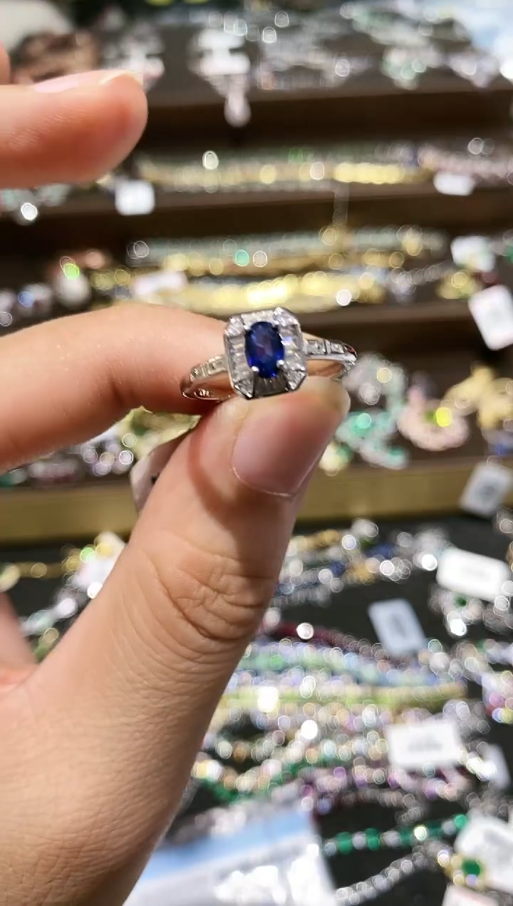 【闪购商品】蓝宝石戒指银S925镶嵌戒指