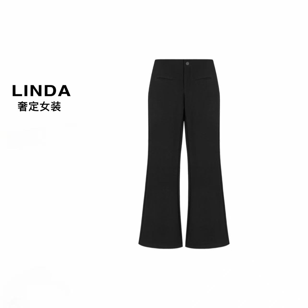 〖建模裤〗加绒超显瘦 黑色微喇裤 秋冬新款小个子长裤女