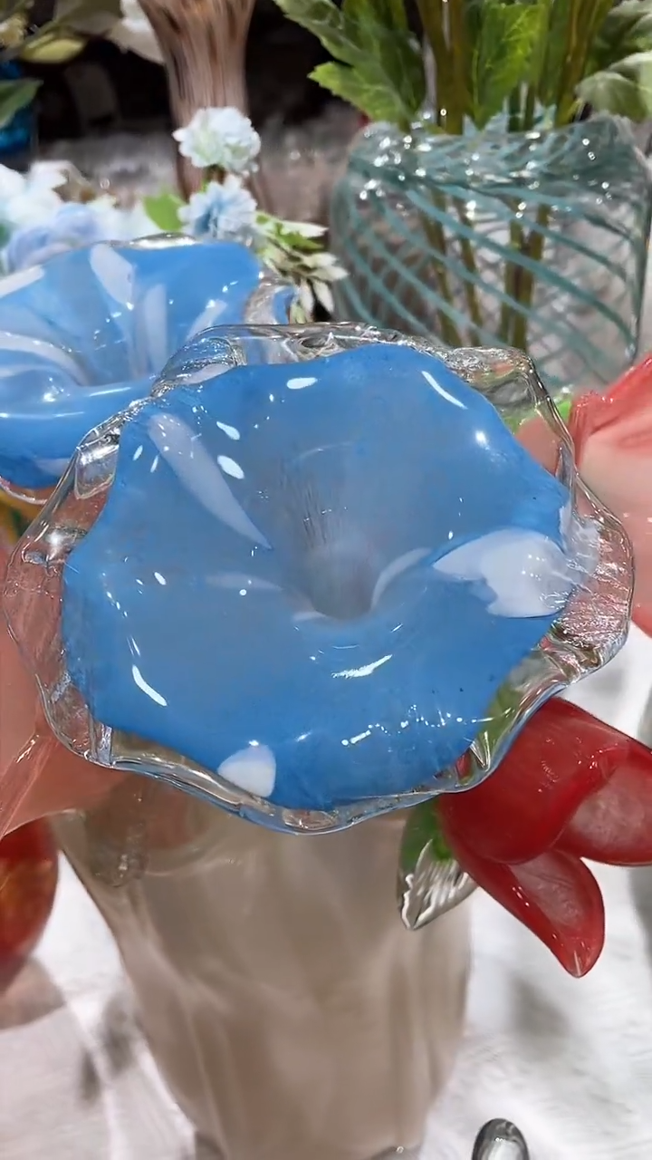 【闪购商品】琉璃1只蓝色琉璃花