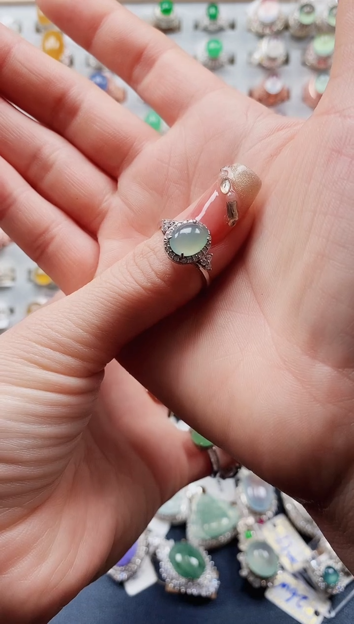 【闪购商品】翡翠戒指银S925镶嵌盘主女戒专场