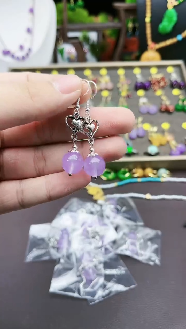 【闪购商品】紫晶耳饰银S925镶嵌b100000