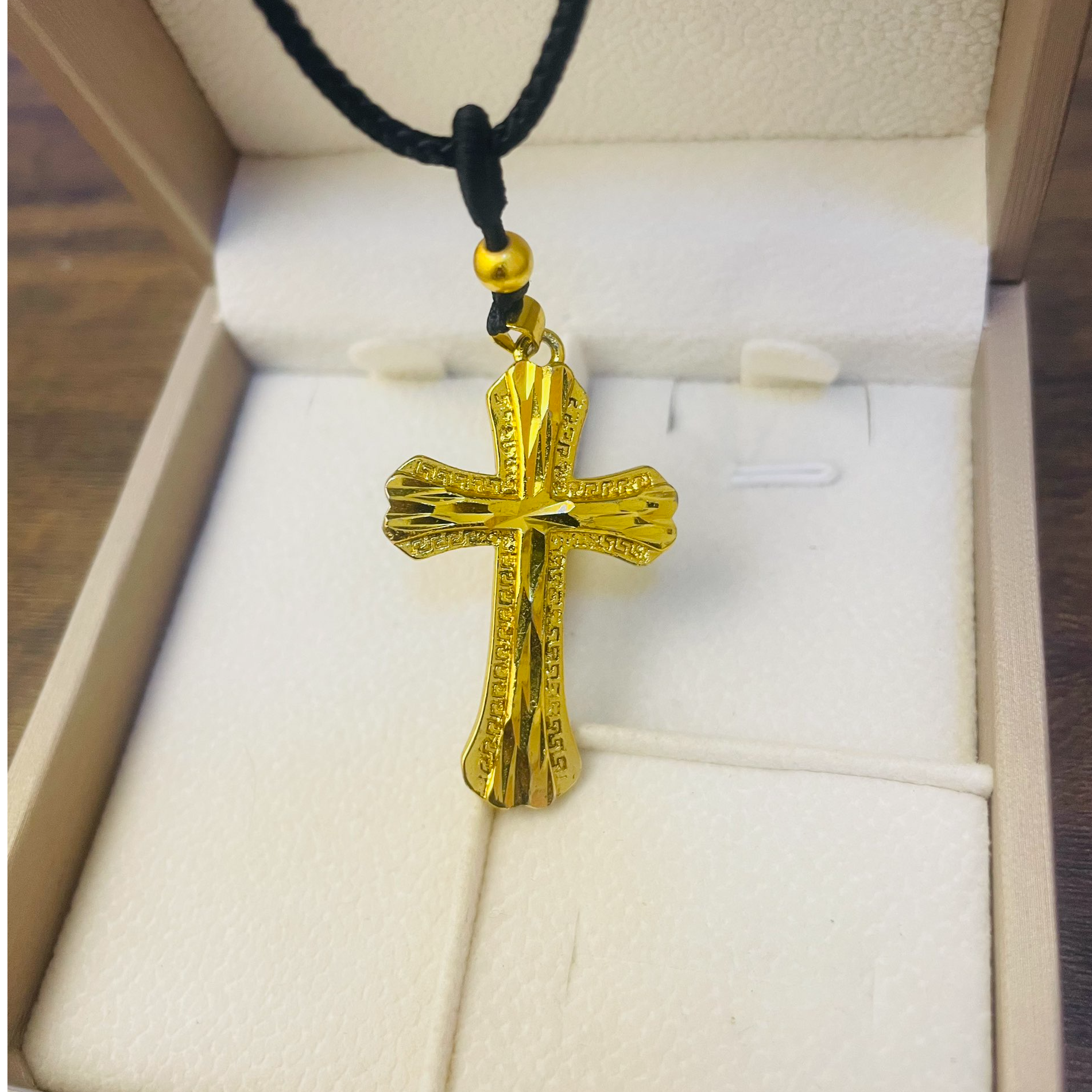 合金吊坠 合金吊坠时尚亮面锤纹十字架轻奢男女同款