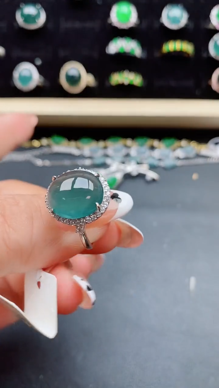 【闪购商品】翡翠戒指银S925镶嵌321321