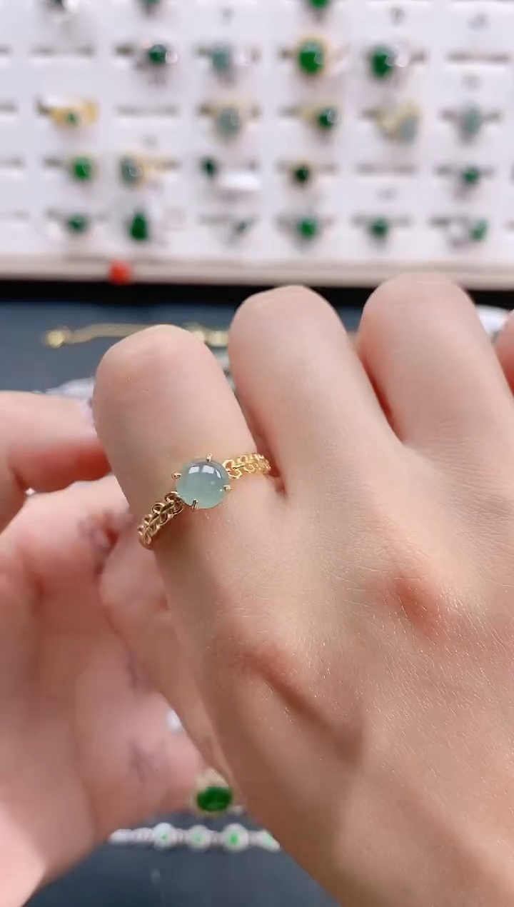 【闪购商品】翡翠戒指银S925镶嵌天然翡翠